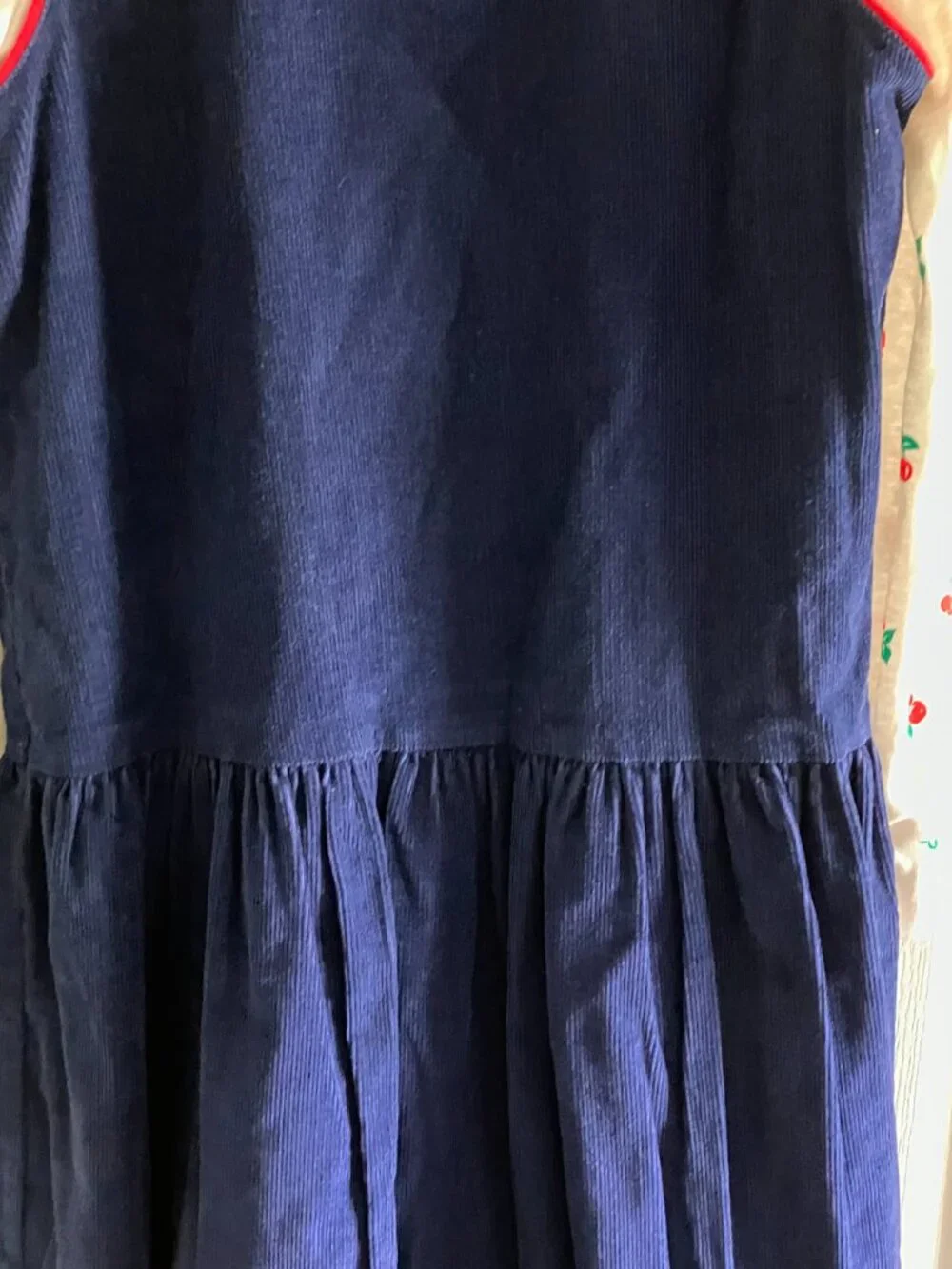 Hartstrings Girls Jumper Dress & Shirt Size 10 Corduroy and Cherries Made in USA